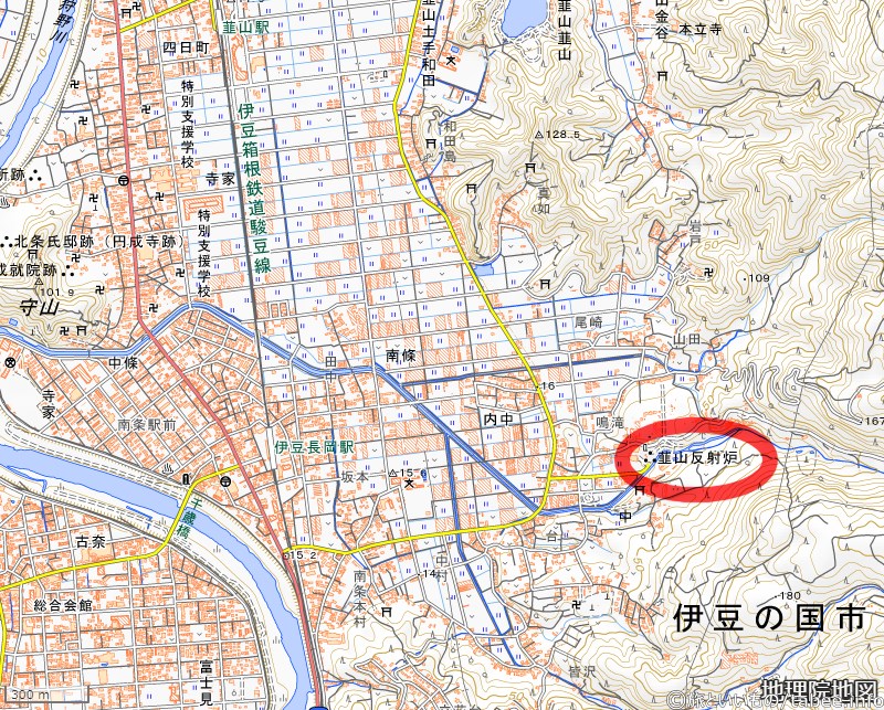 韮山反射炉地図