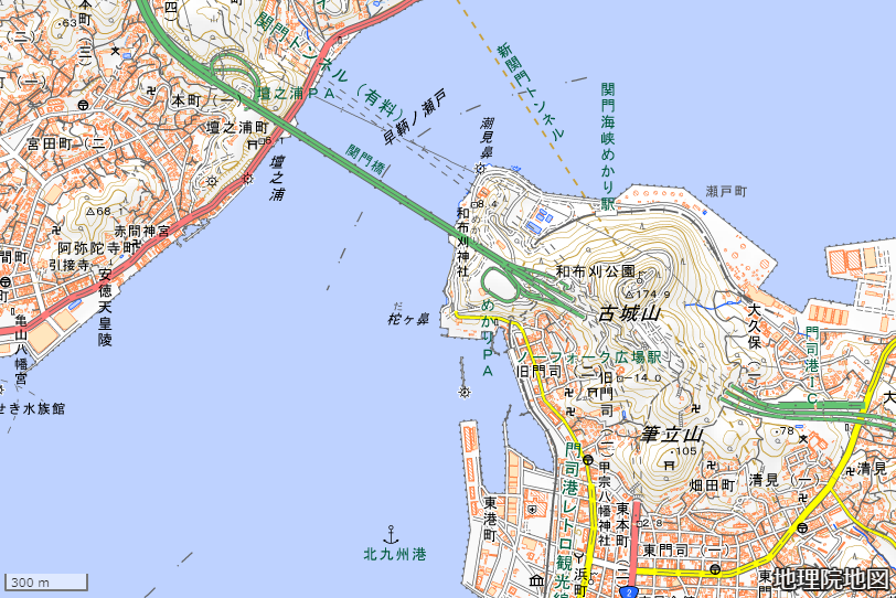 関門橋の地図