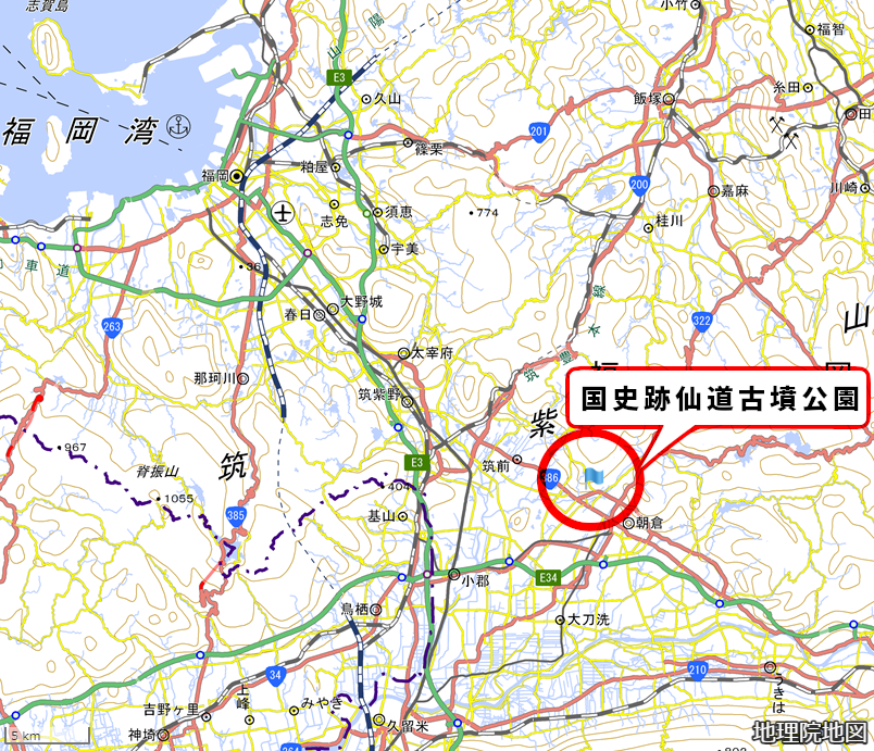仙道古墳公園地図