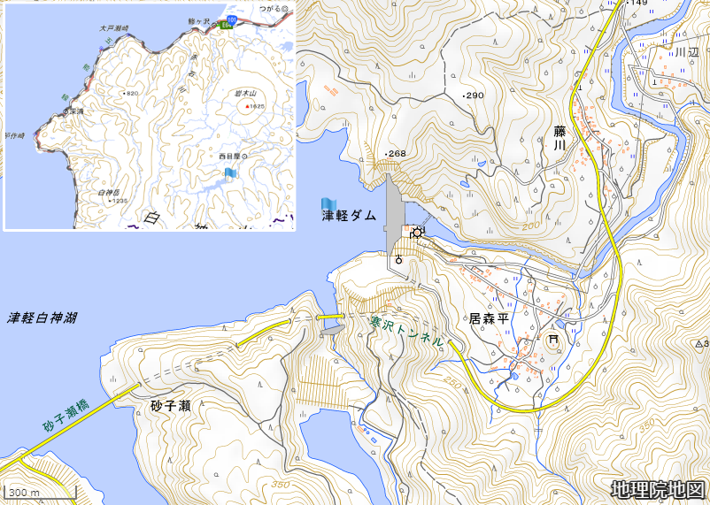 津軽ダム（GoogleMaps）