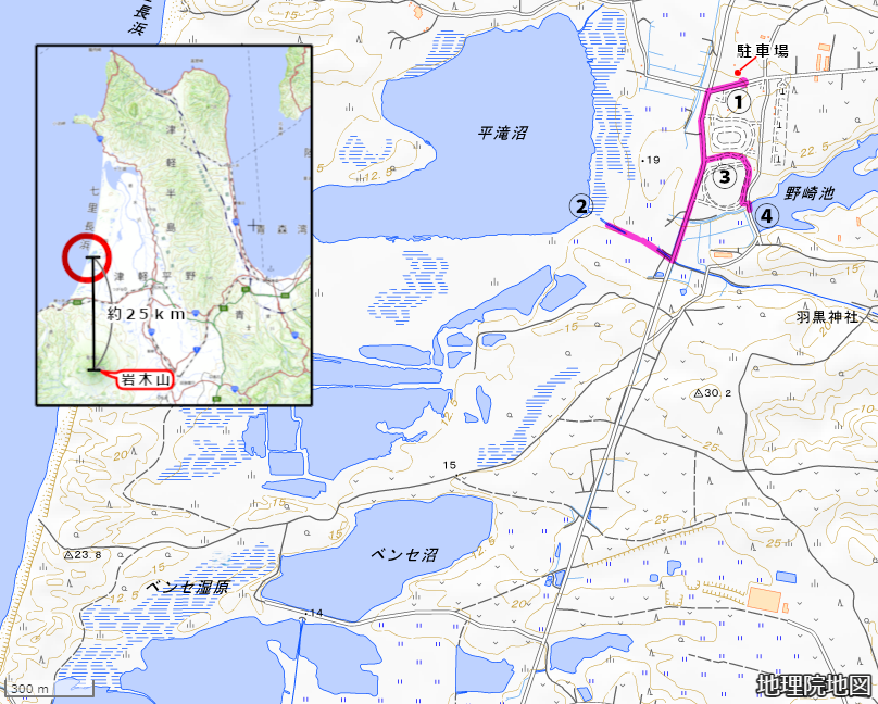 津軽国定公園地図（GoogleMaps）