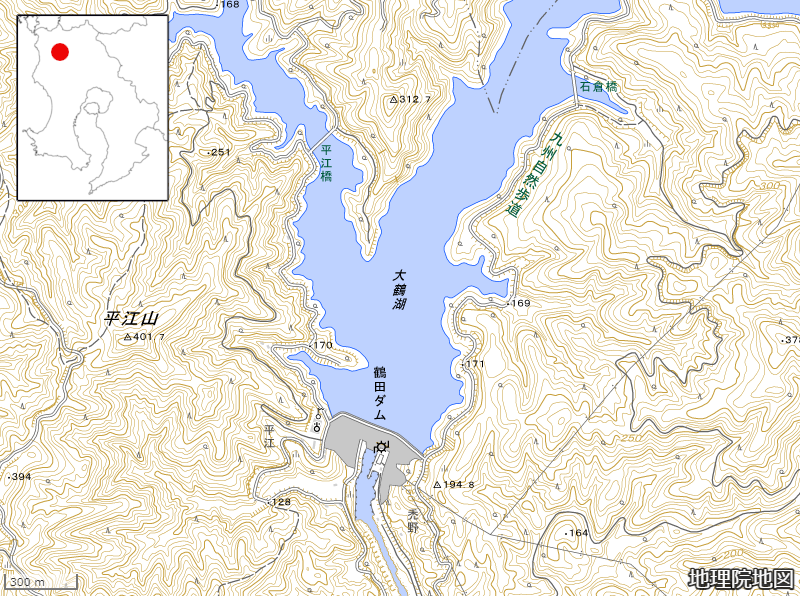 鶴田ダム地図