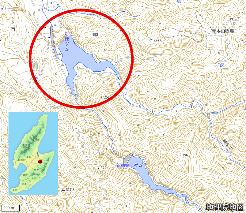 新穂ダム（GoogleMaps）