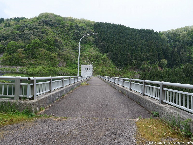 右岸から天端を眺めた所