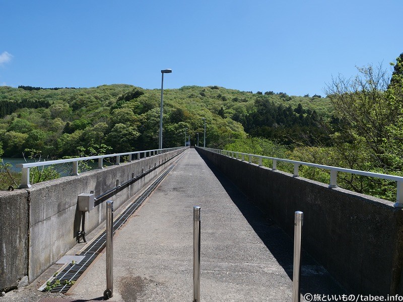 右岸から天端を眺める