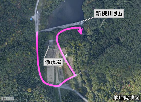 新保川ダム下流