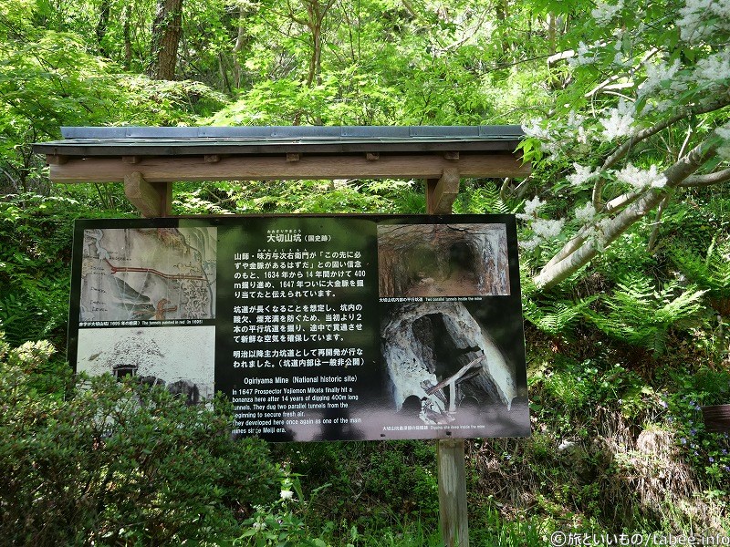 大切山坑の案内板