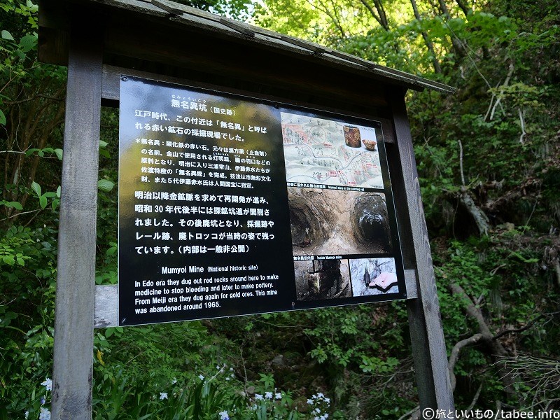 無名異坑の案内板