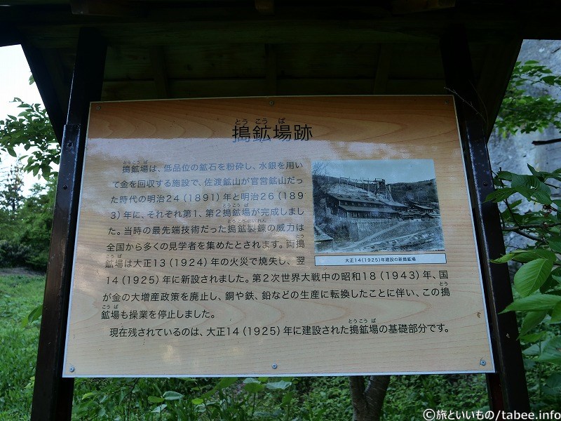 搗鉱場跡案内板