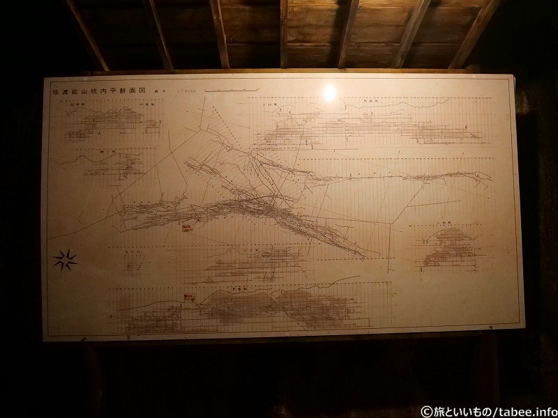 佐渡鉱山坑内平断面図