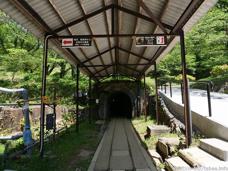 道遊坑から出ているレール