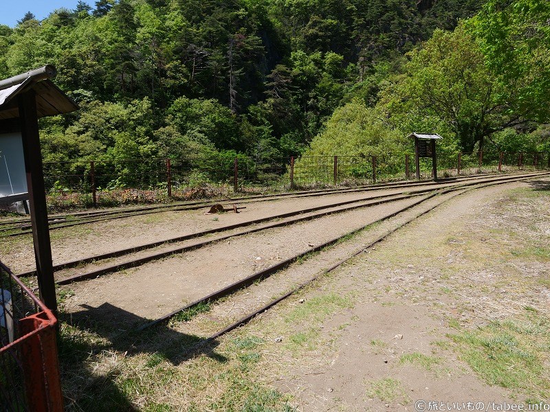 この線路の先が高任坑になっています
