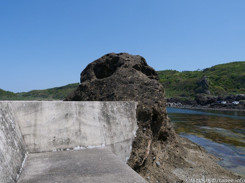 ゴジラの口にずごーんと通した感じ